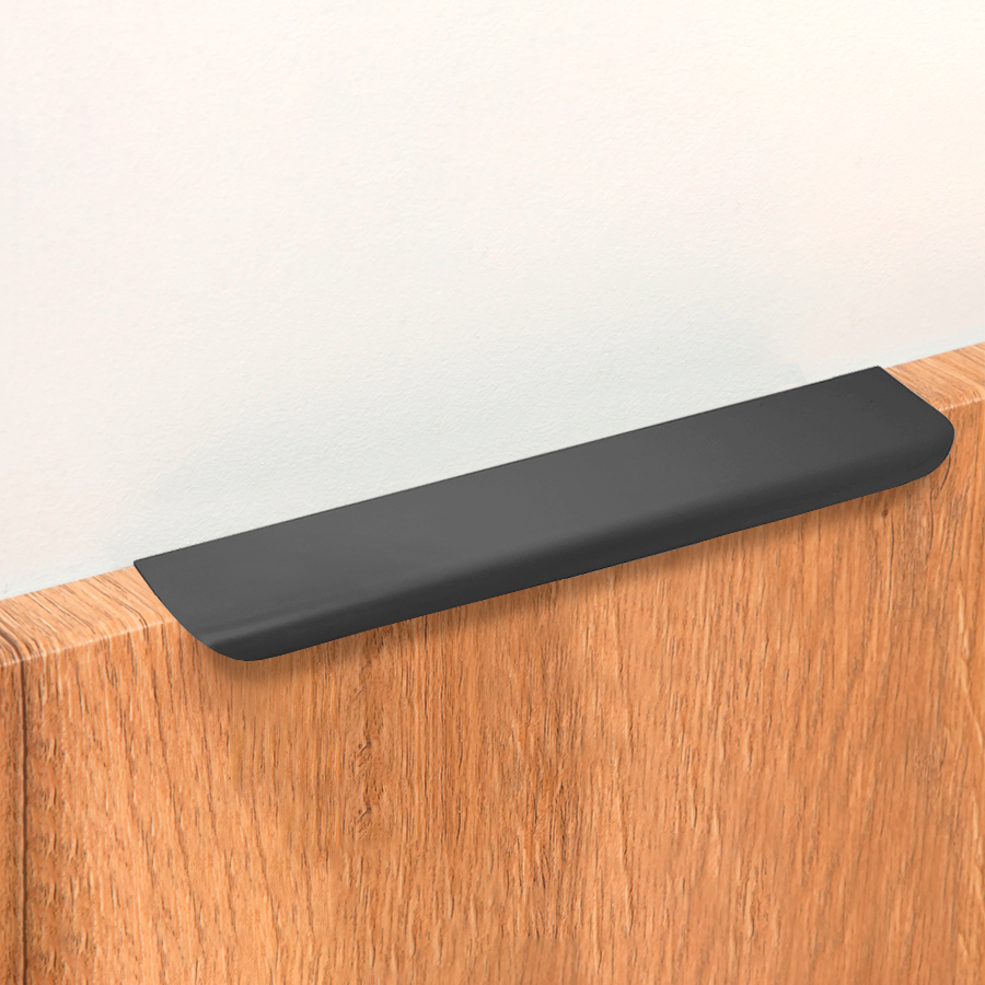 Ручка торцевая мебельная Trodos "10289" 160мм алюминий, черный 