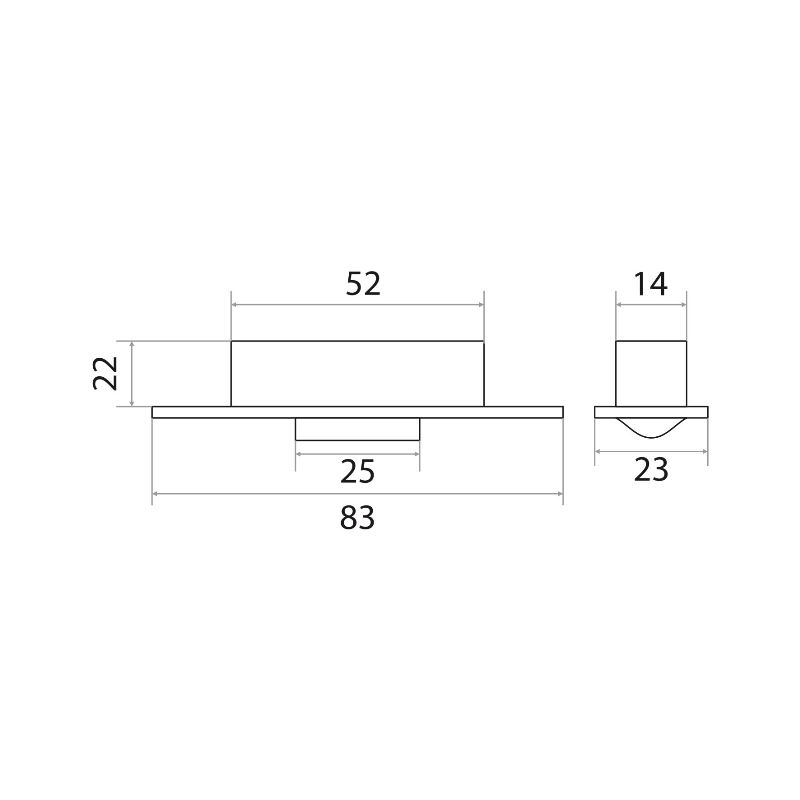 Фиксатор дверной Trodos роликовый, золото