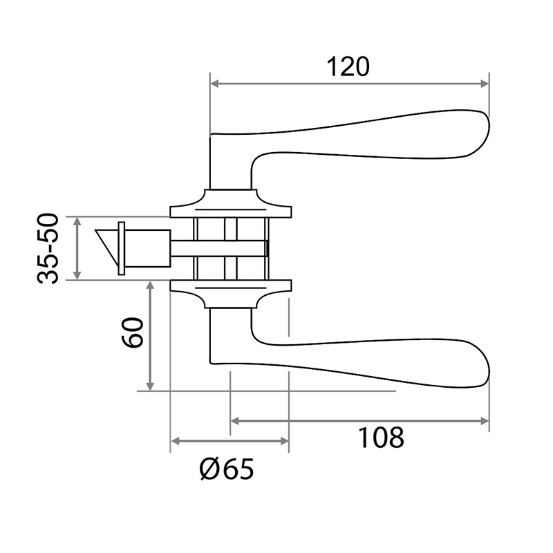Ручка-защелка Trodos ЗВ2-01 золото