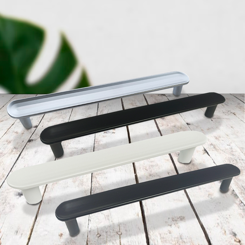 Ручка-скоба мебельная Trodos "DMZ-22650" 160мм сплав ЦАМ 76гр, белый матовый