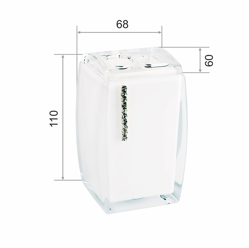 Стакан для зубных щеток Delphinium коллекция "White cristal", пластик