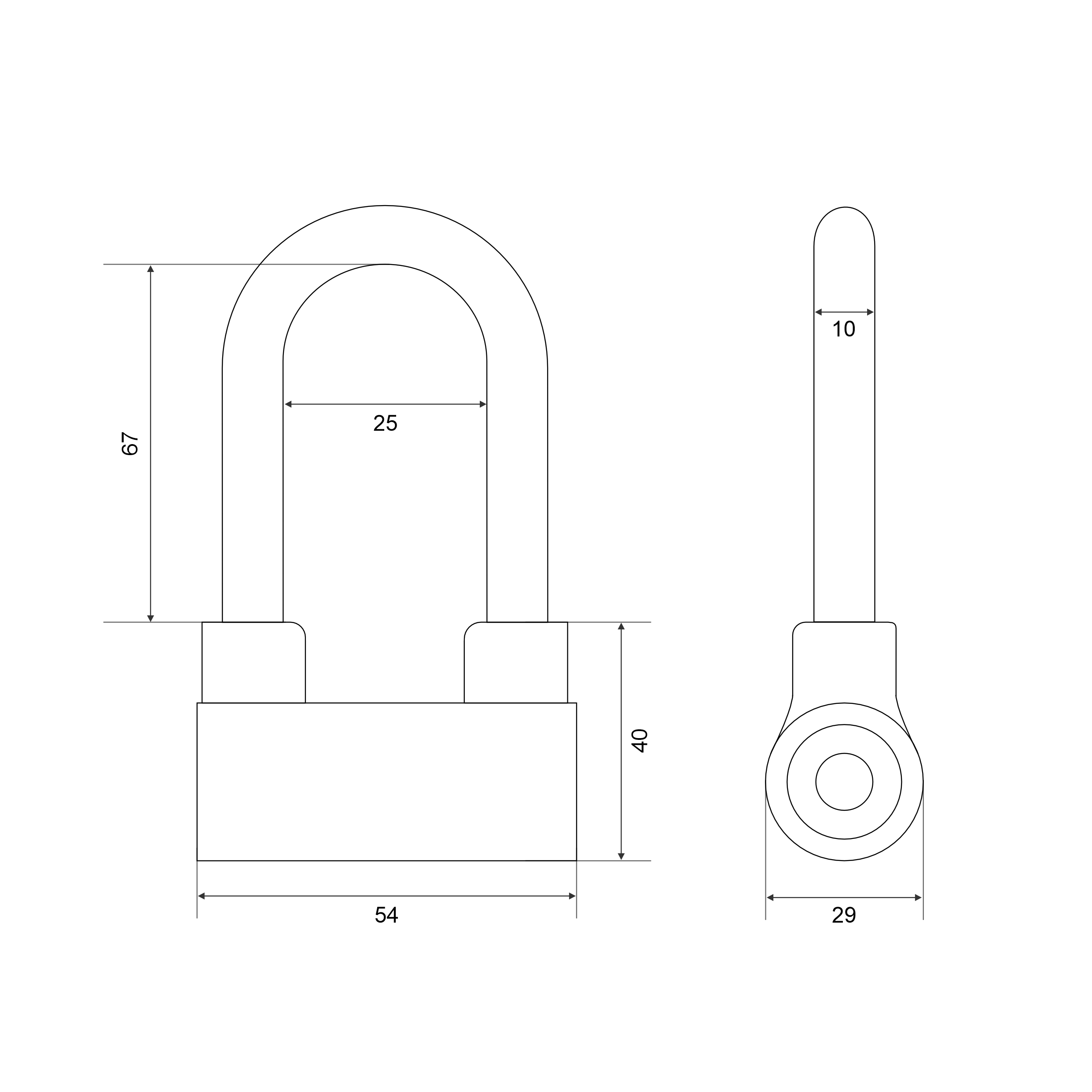 Замок навесной Trodos BC-HAL4-60L алюминий, блистер