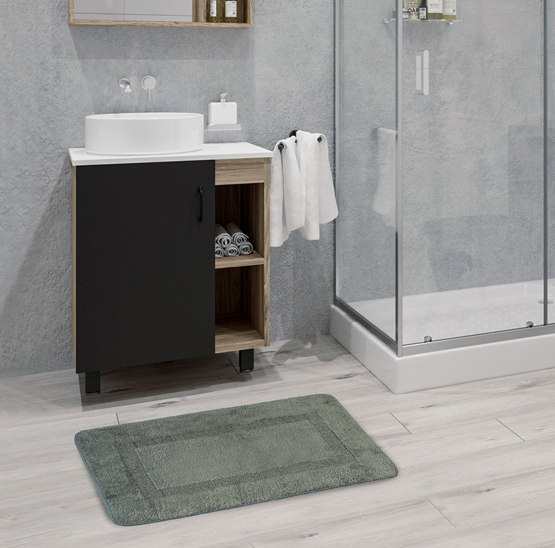 Ковер Delphinium коллекция "Моно" микрофибра 45х75см, серый