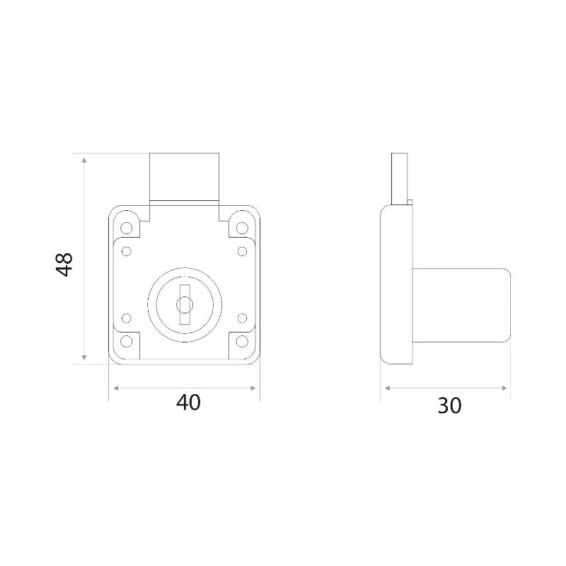 Замок мебельный Trodos "6138", хром