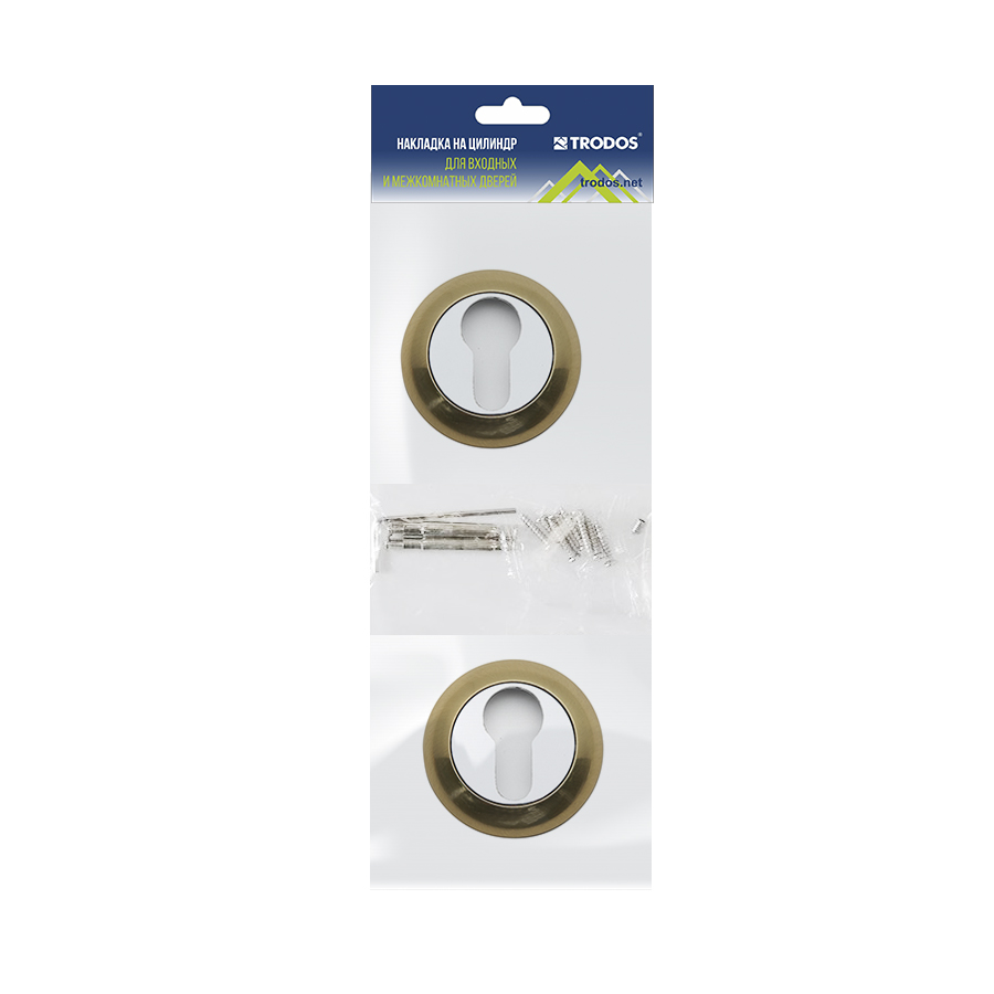 Накладка на цилиндр Trodos "ET-AL", золото мат.