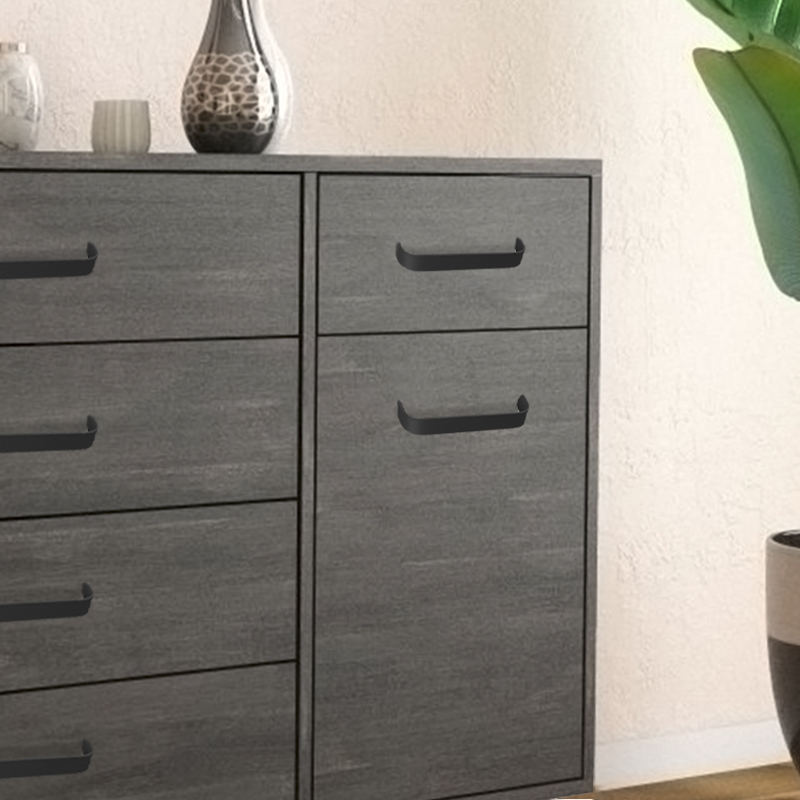 Ручка-скоба мебельная Trodos "ZY-100" 128мм алюминий 52гр, черный 