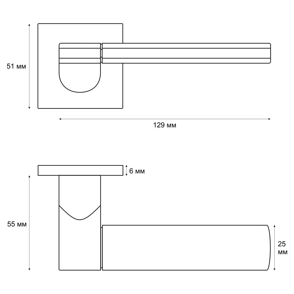 Ручка раздельная Trodos 572-03 slim CP хром