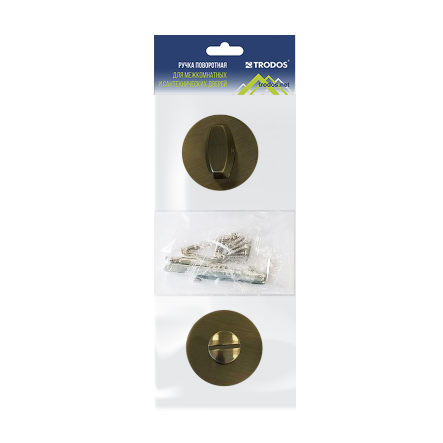 Ручка поворотная Trodos "BK" серия 06 slim, бронза