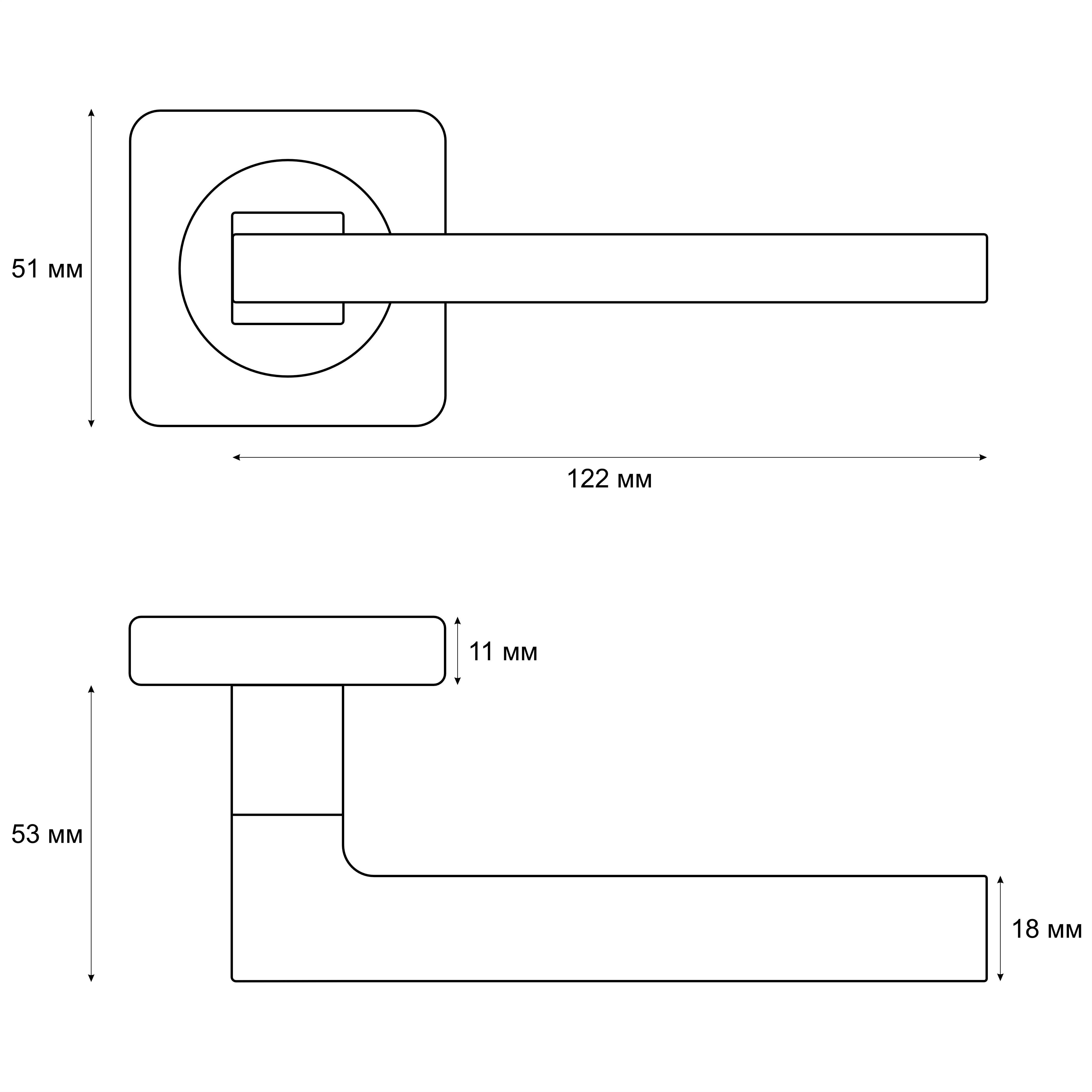 Ручка раздельная Trodos 517-02 GF графит