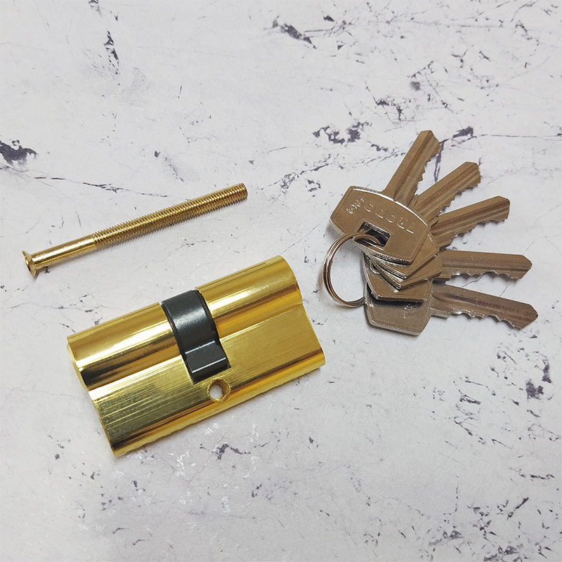 Механизм цилиндровый Trodos ЦМ 60(30/30) сплав ЦАМ 5 ключей, золото