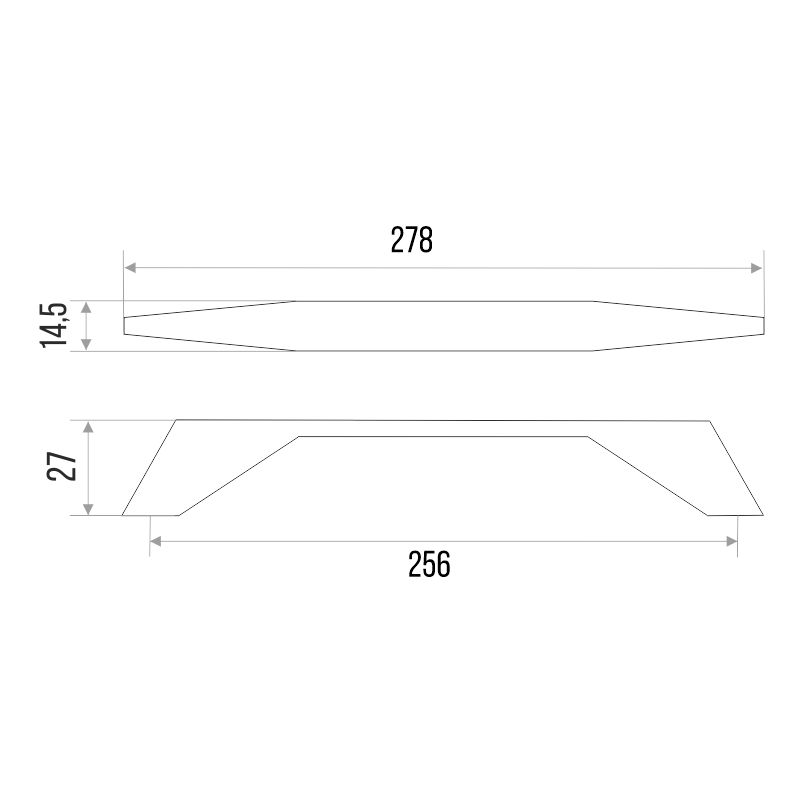 Ручка-скоба мебельная Trodos "9456" 256мм сплав ЦАМ 170гр, графит