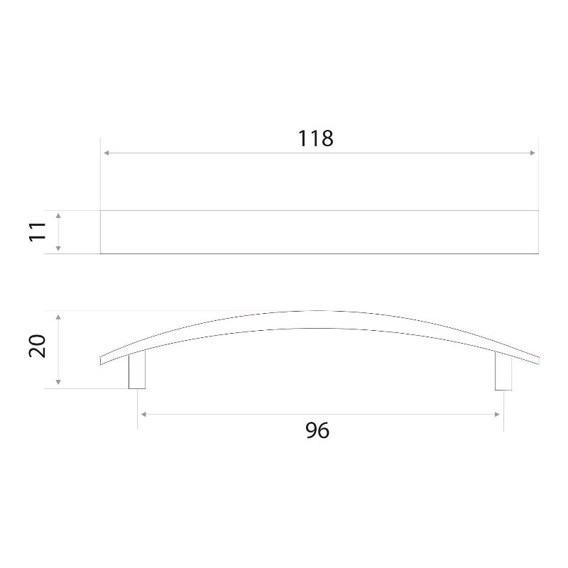 Ручка-скоба мебельная Trodos "ZY-9B" 96мм сплав ЦАМ 22гр, никель