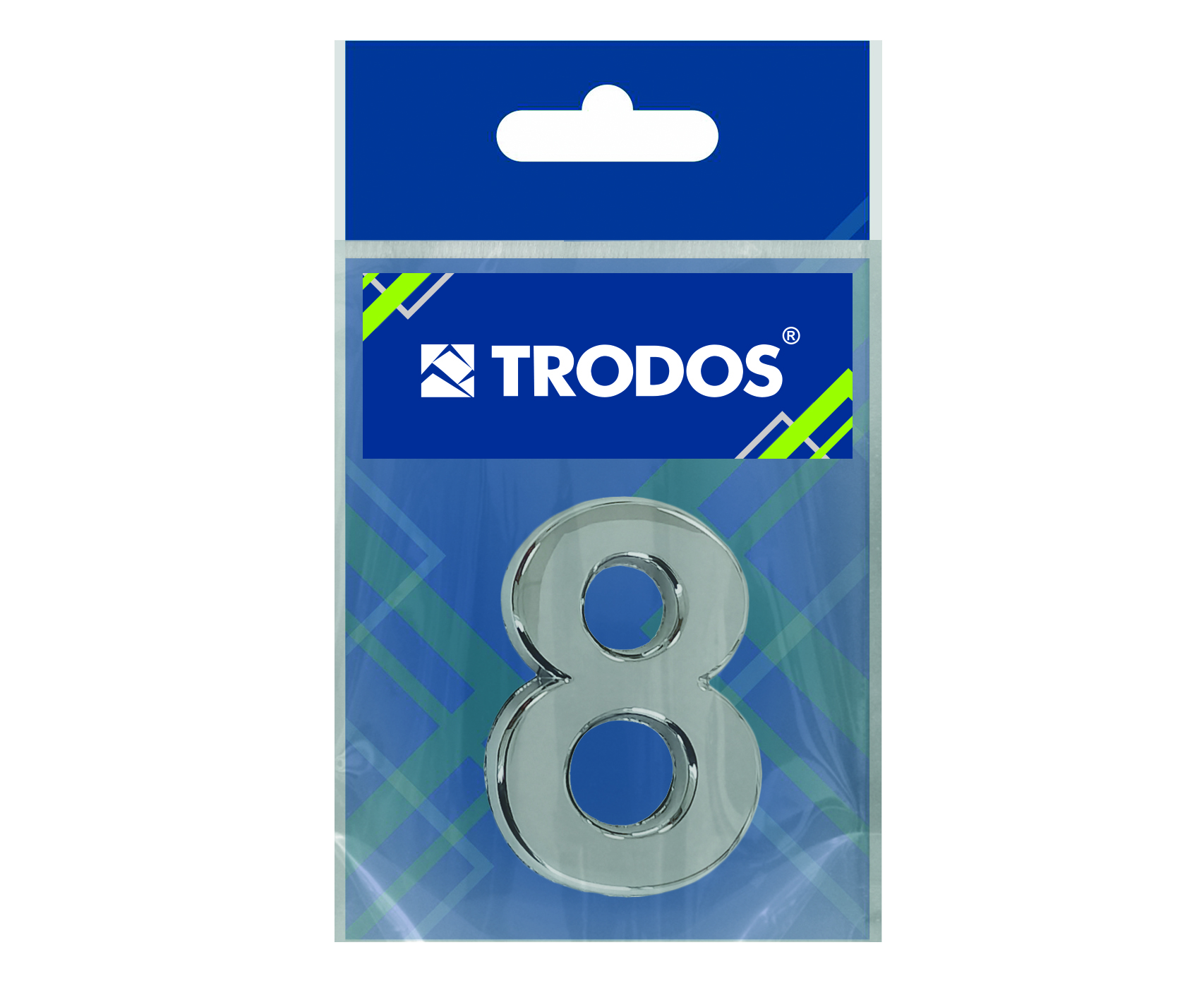 Цифра дверная Trodos "8" классика, хром