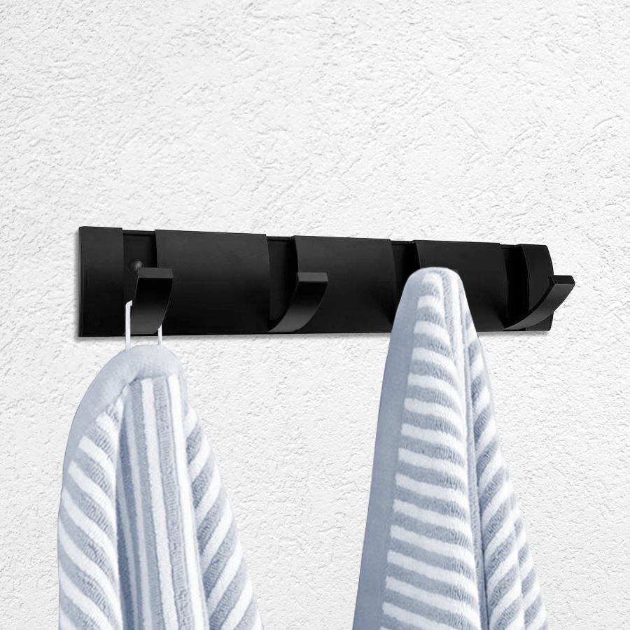 Крючок на планке складной Zenfort четверной, черный матовый