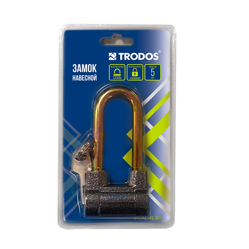 Замок навесной Trodos BC-HAL4-60L алюминий, блистер