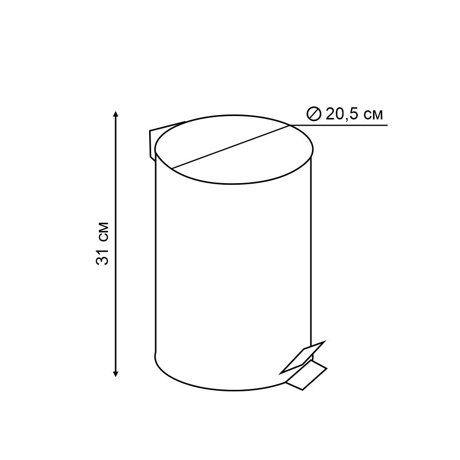 Ведро для мусора Delphinium "0030C" 7л, черный