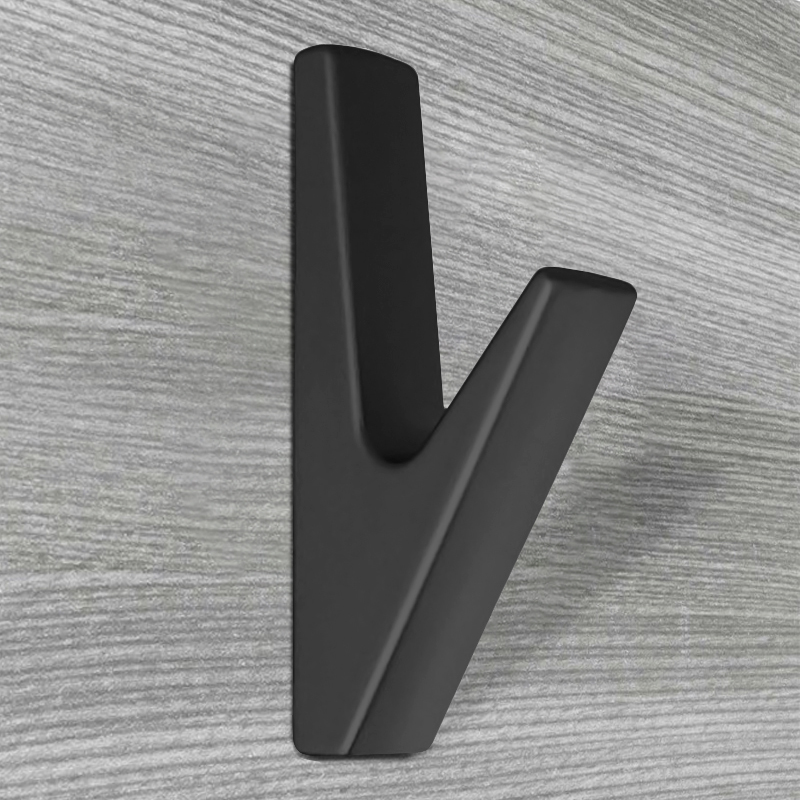 Крючок мебельный Trodos "1641" 1-рожковый, сплав ЦАМ, черный