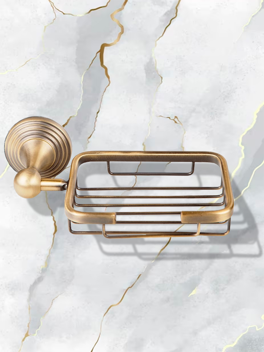 Мыльница металлическая с держателем Zenfort коллекция "Бронза", бронза матовый