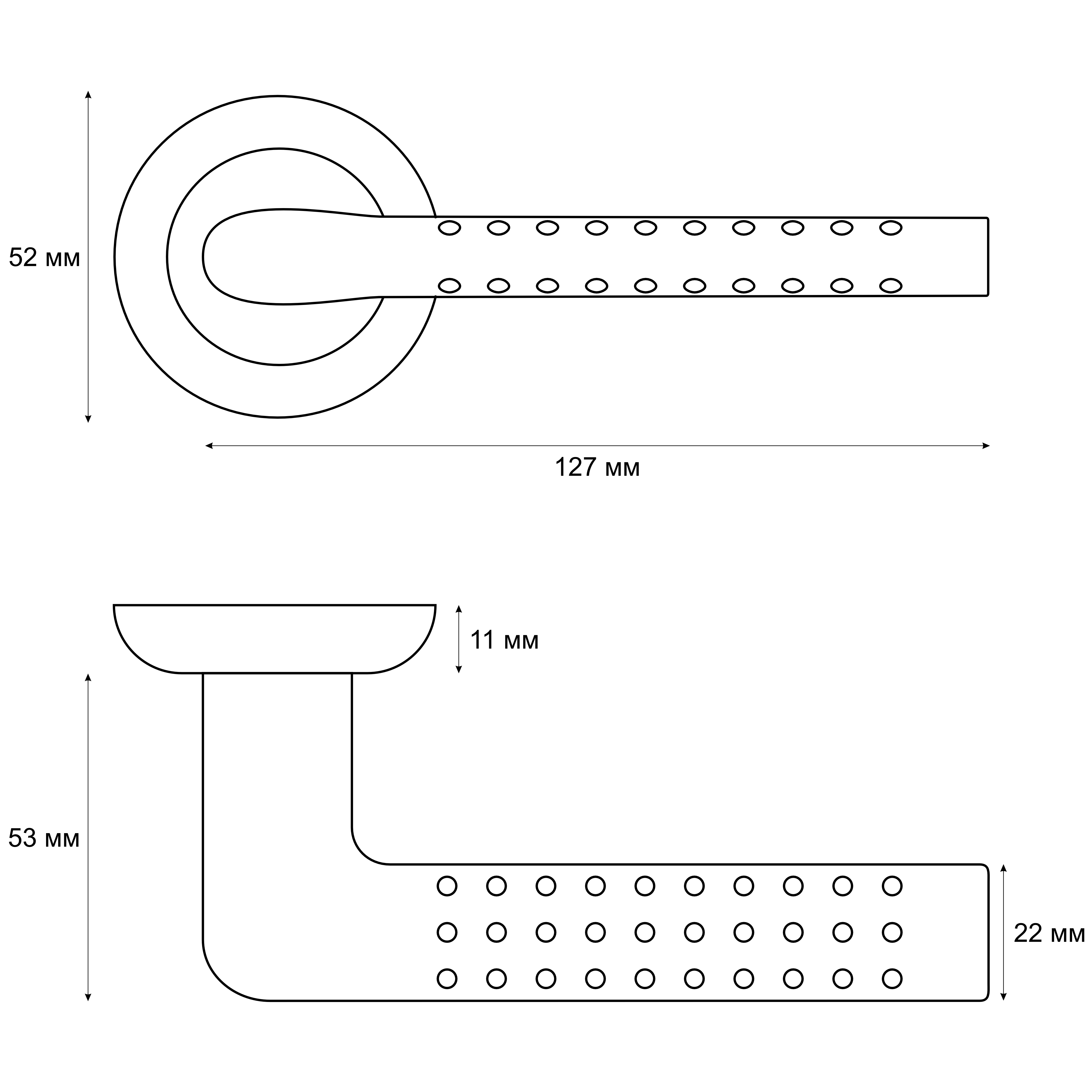 Ручка раздельная Trodos 47P-08 SN/CP никель/хром