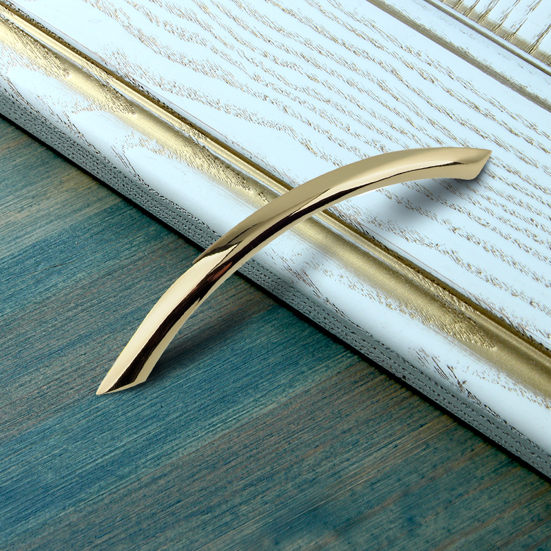 Ручка-скоба мебельная Trodos "ZY-19" 96мм сплав ЦАМ 32гр, золото