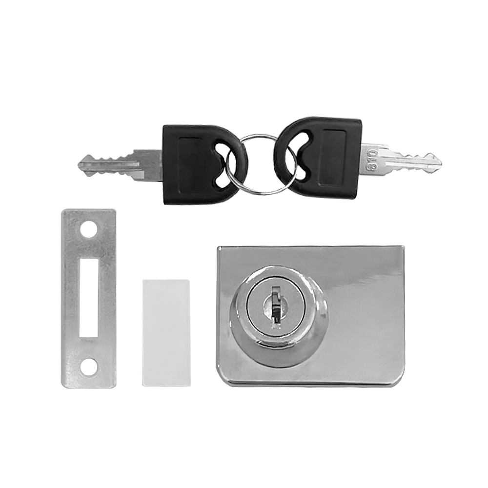 Замок мебельный Trodos "805" для стекла квадратный 2-ой, хром