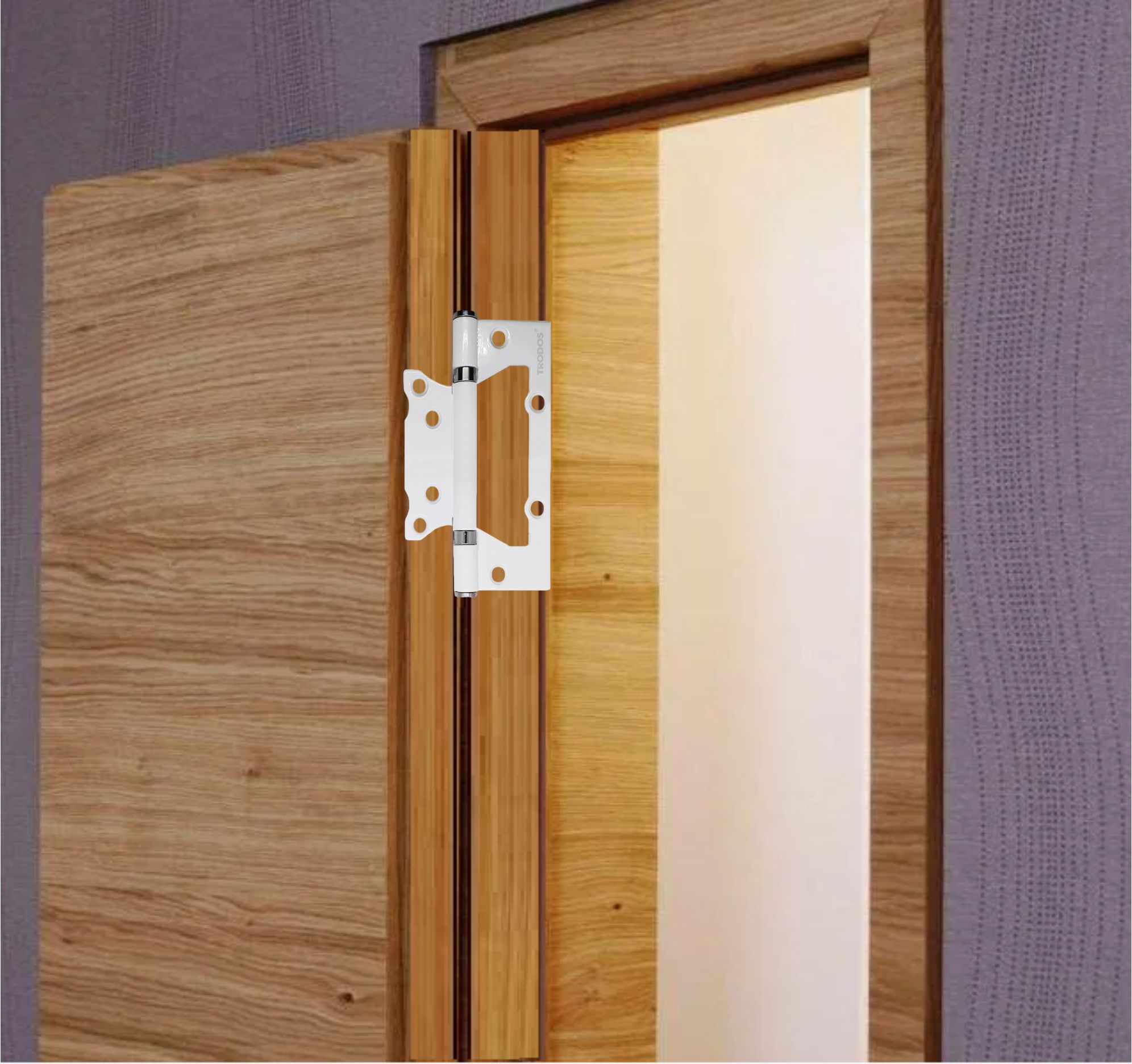 Петля накладная Trodos 125х75х2,5 WW без врезки, белый 