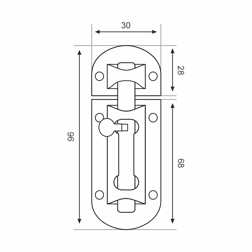 Шпингалет Trodos ZY-113/L90 SN никель
