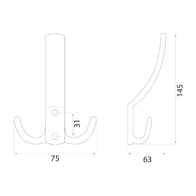 Крючок мебельный Trodos "ZY-201A" 3-рожковый, сплав ЦАМ, хром