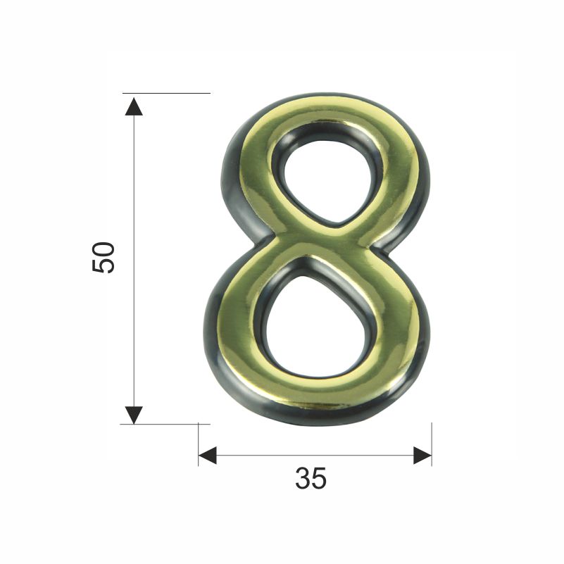 Цифра дверная Trodos "8" золото