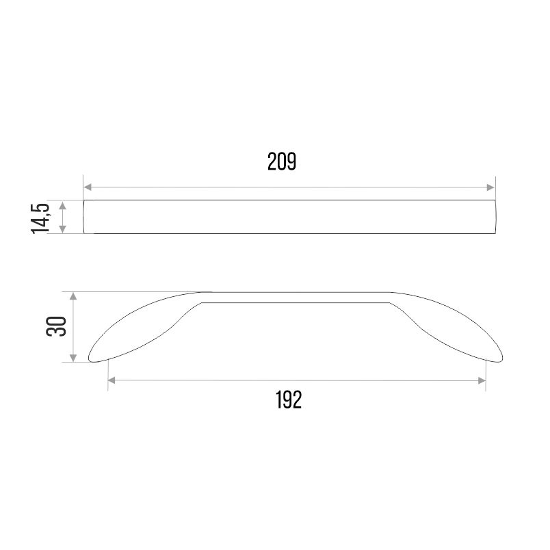 Ручка-скоба мебельная Trodos "9455" 192мм сплав ЦАМ 137гр, сатиновое золото матовый