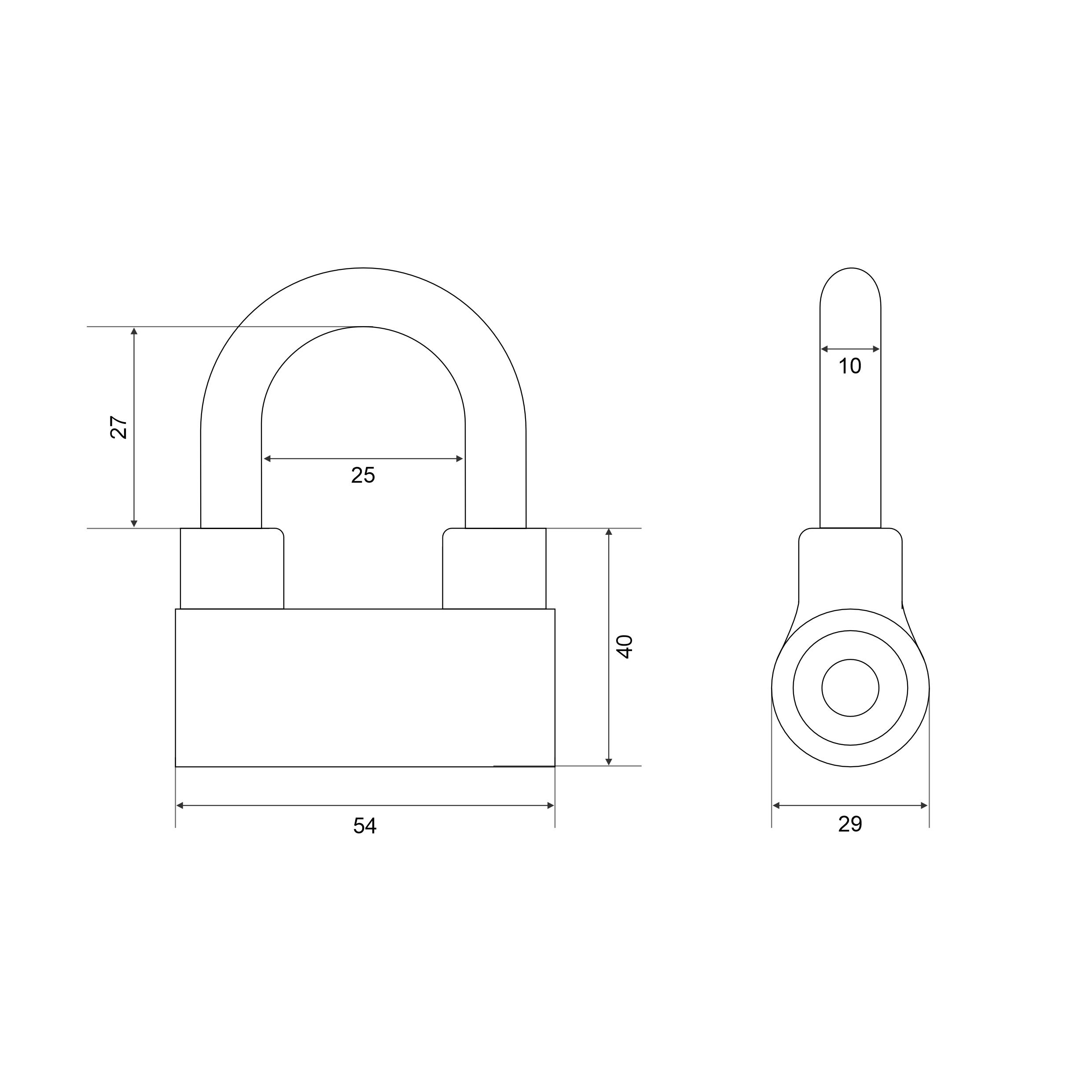 Замок навесной Trodos BC-HAL4-60 алюминий, блистер