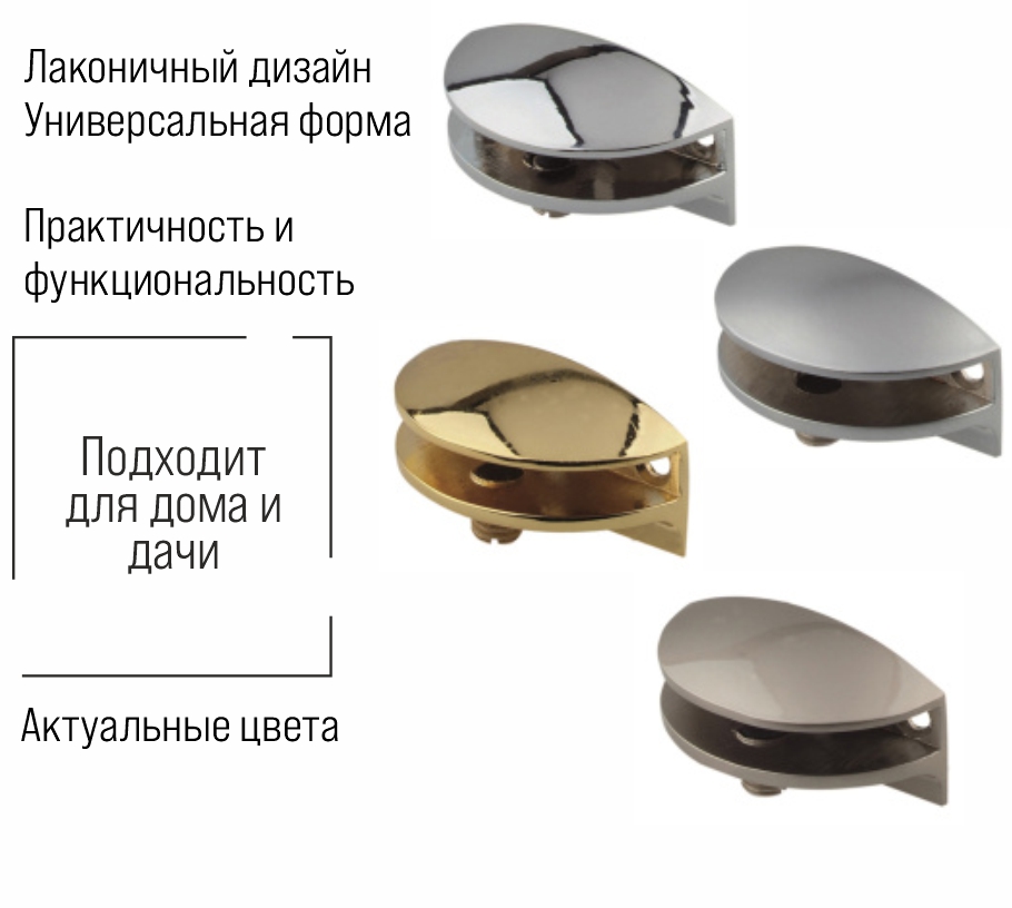 Полкодержатель Trodos "8906" 49х23х23, никель