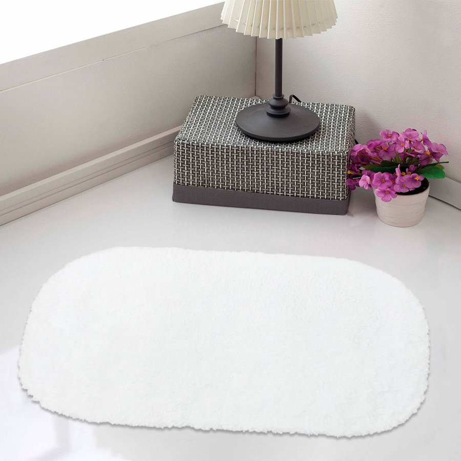 Ковер Delphinium коллекция "Овал" микрофибра 60х100см, белый