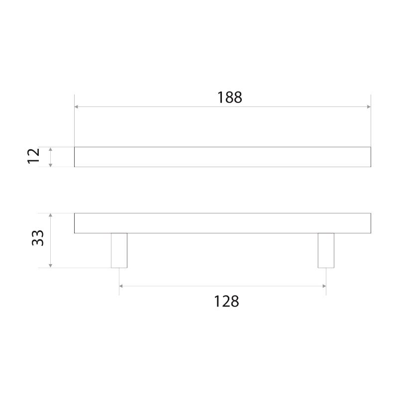 Ручка-рейлинг мебельная Trodos "8926" D12х128-188мм сталь, хром