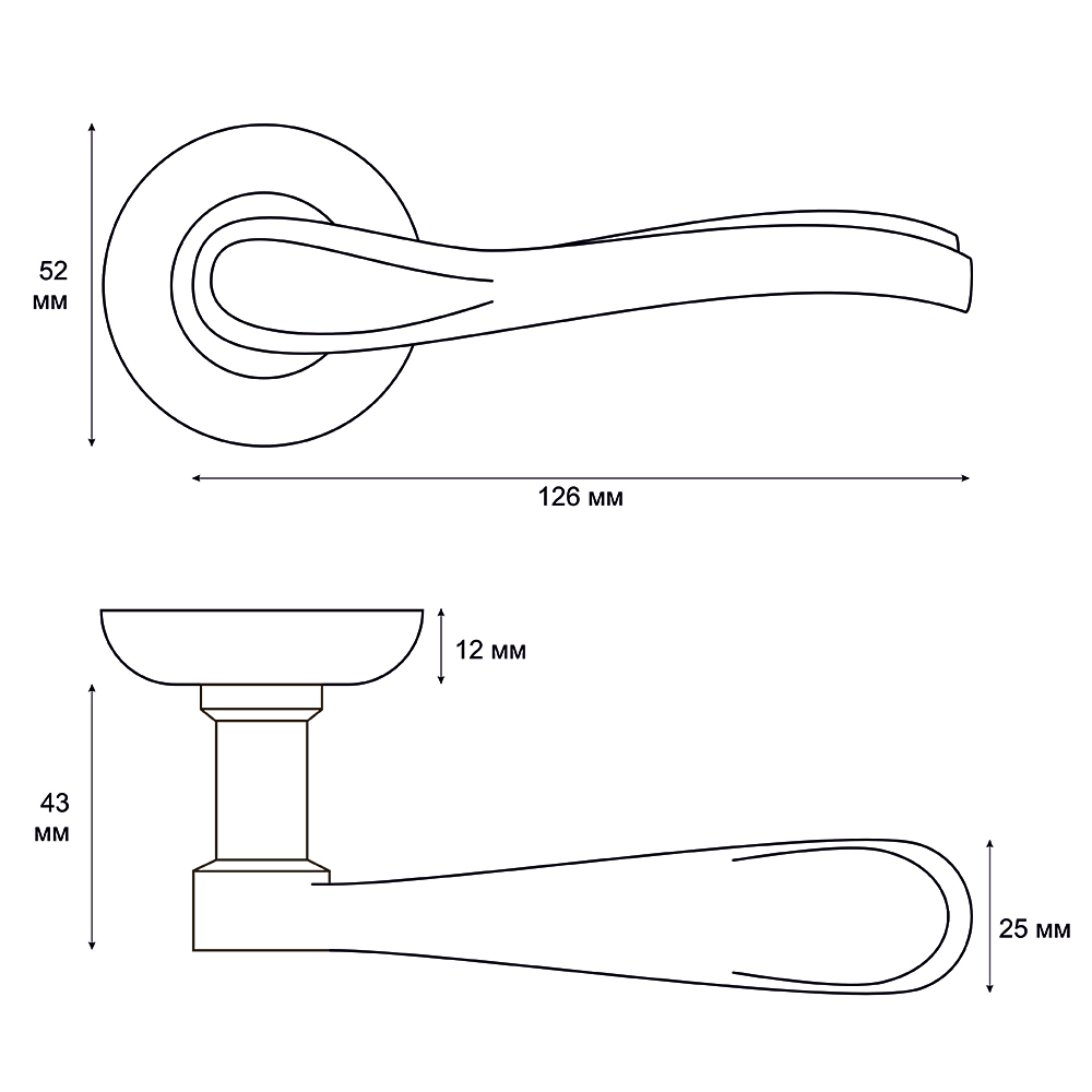 Ручка раздельная Trodos 59-08 AB бронза