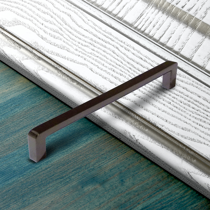 Ручка-скоба мебельная Trodos "DMZ-21203" 192мм сплав ЦАМ 105гр, черный никель