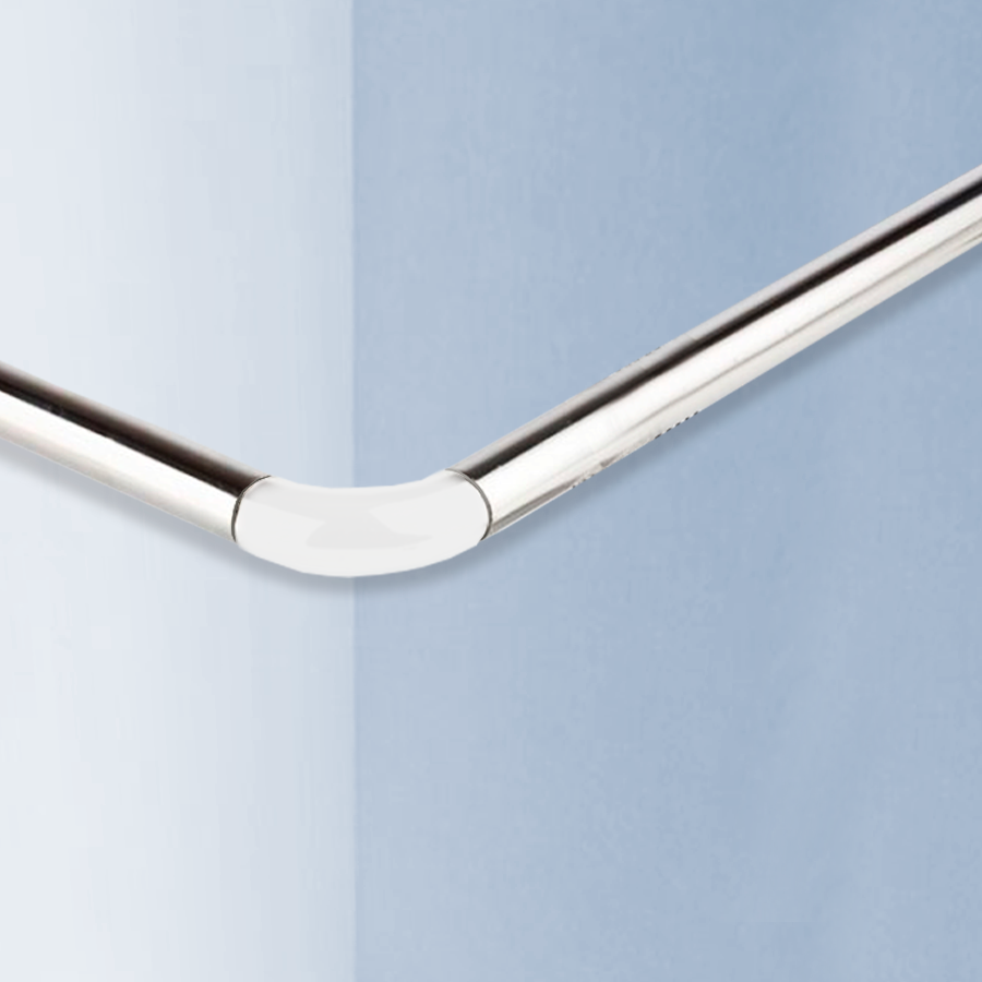 Карниз для ванной Delphinium угловой Г-образный 80см, хром, блистер