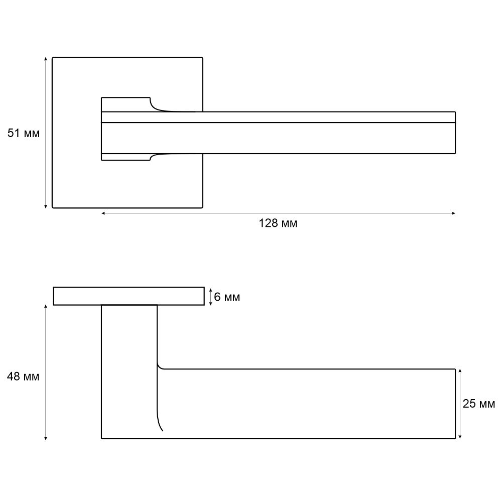 Ручка раздельная Trodos "551" серия 03 slim, хром