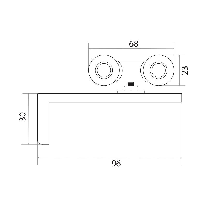 Комплект роликов для раздвижных дверей Trodos QD-326 с фиксатором торц/накл