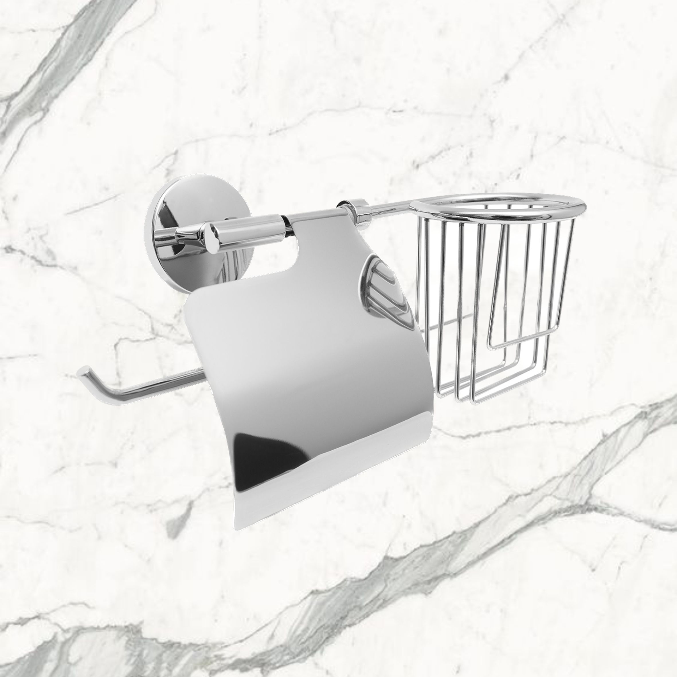  Держатель для туалетной бумаги Delphinium с подставкой для дезодоранта "41886-2", хром