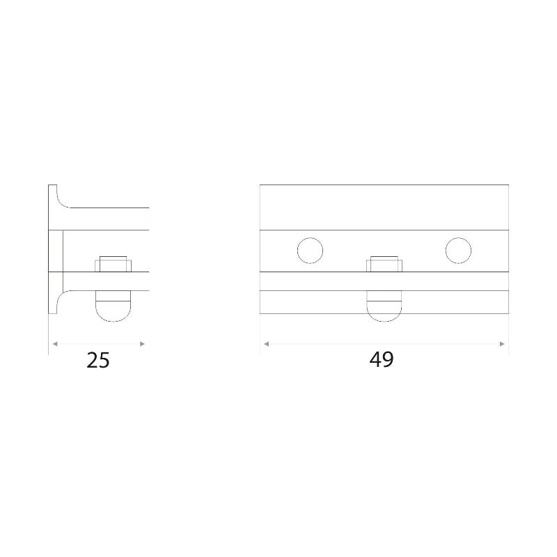 Полкодержатель Trodos "8908" 49х25, хром матовый