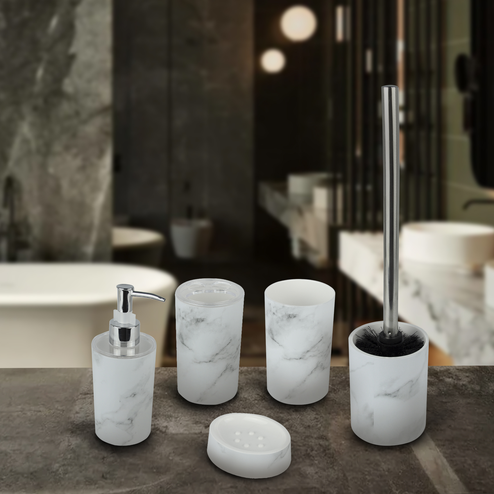 Дозатор для жидкого мыла Delphinium коллекция "Marble", пластик