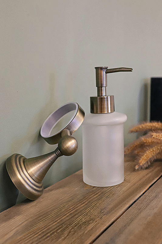 Дозатор для жидкого мыла с держателем Zenfort коллекция "Бронза", бронза матовый