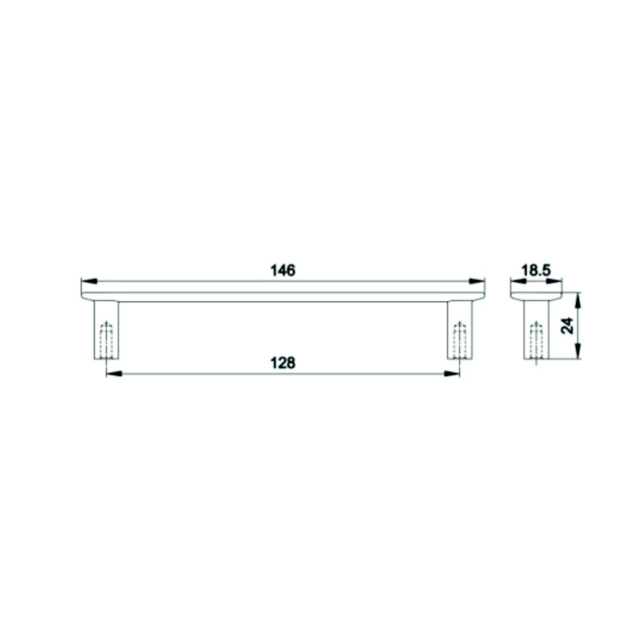 Ручка-скоба мебельная Trodos "DMZ-22650" 128мм сплав ЦАМ 65гр, графит