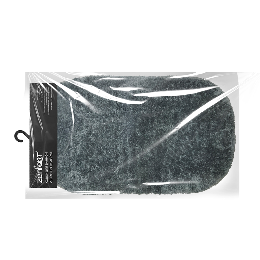 Ковер Zenfort коллекция "Овал" микрофибра 60х100см, серый