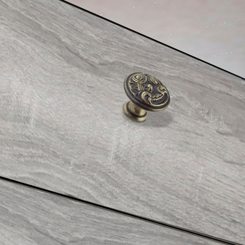 Ручка-кнопка мебельная Trodos "ZY-114" сплав ЦАМ, бронза