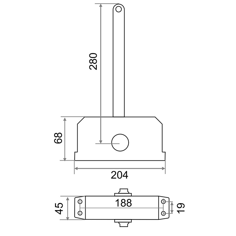 Доводчик дверной Trodos DC-120 до 120 кг, белый