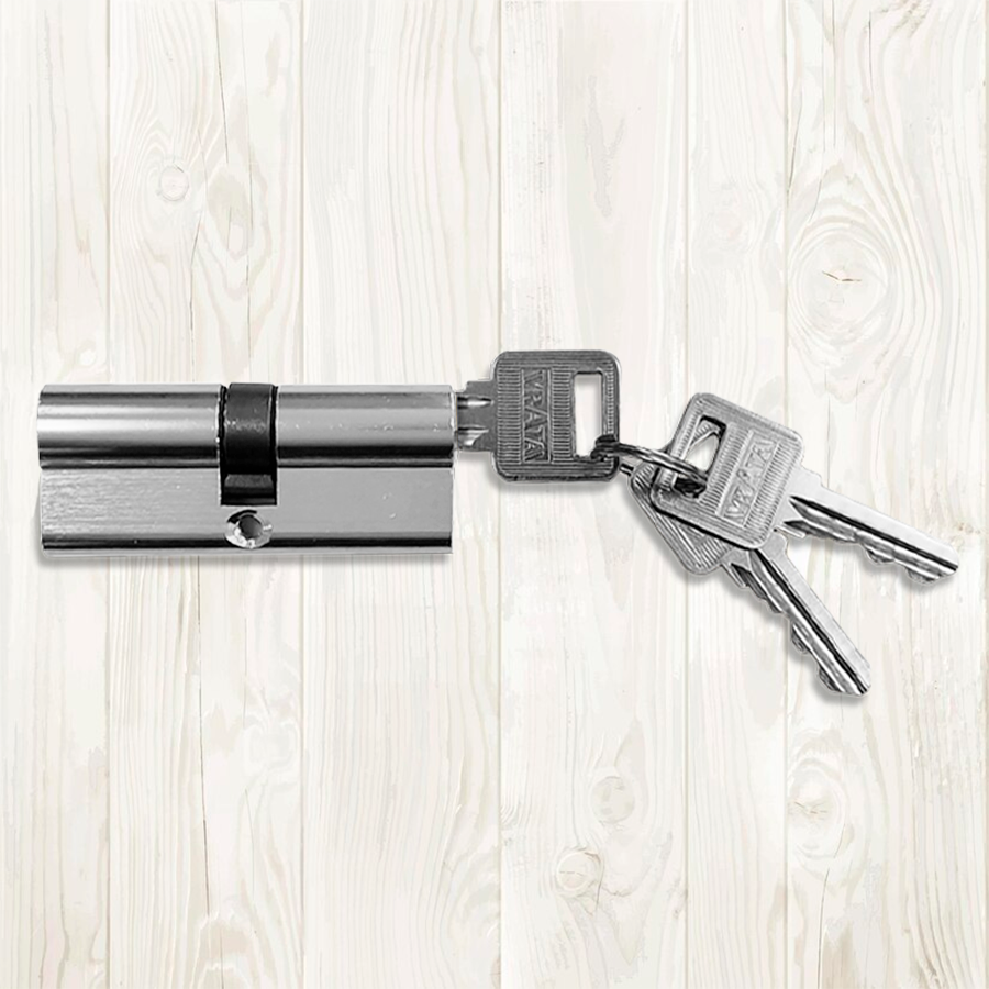 Механизм цилиндровый Vrata LL-ЦМ70 алюминий 3 ключа, хром