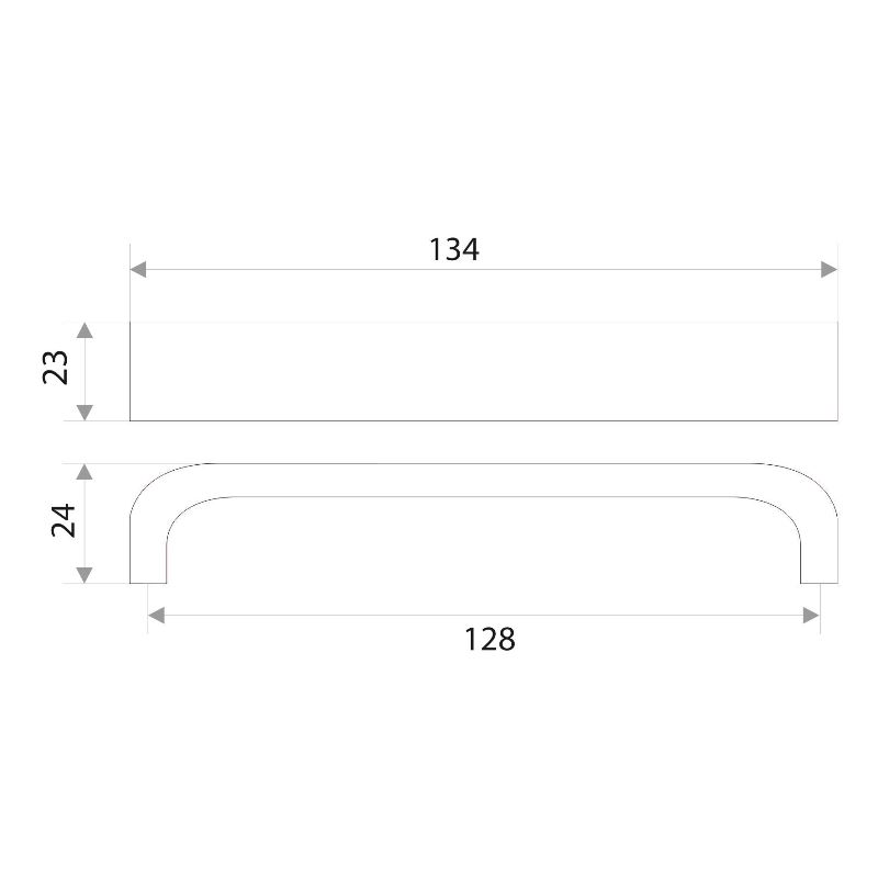Ручка-скоба мебельная Trodos "ZY-100" 128мм алюминий 52гр, черный 