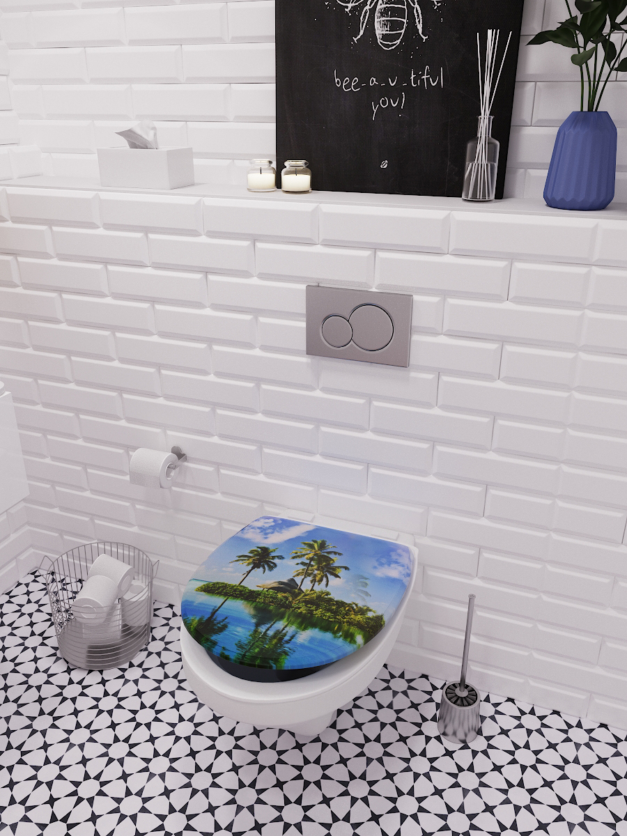 Сиденье для унитаза Delphinium "Остров", белый